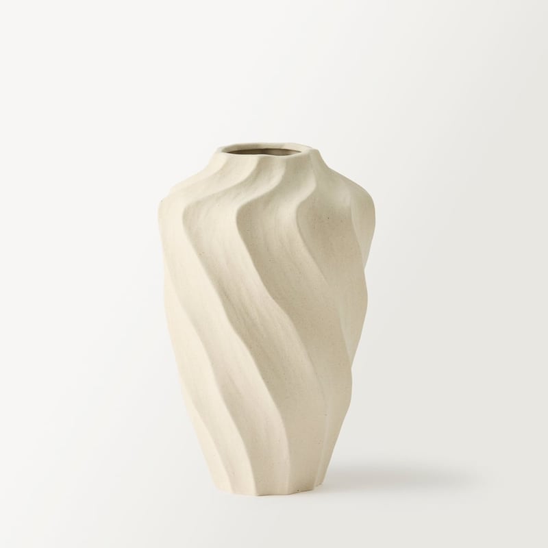 Aubrey White Twist Large Vase