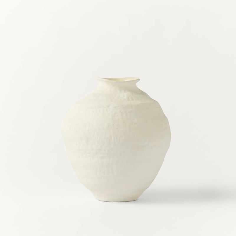 Santorini White Vase