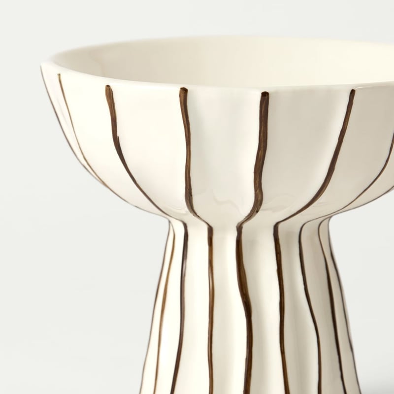 Linea Pedestal Cream & Chocolate Bowl