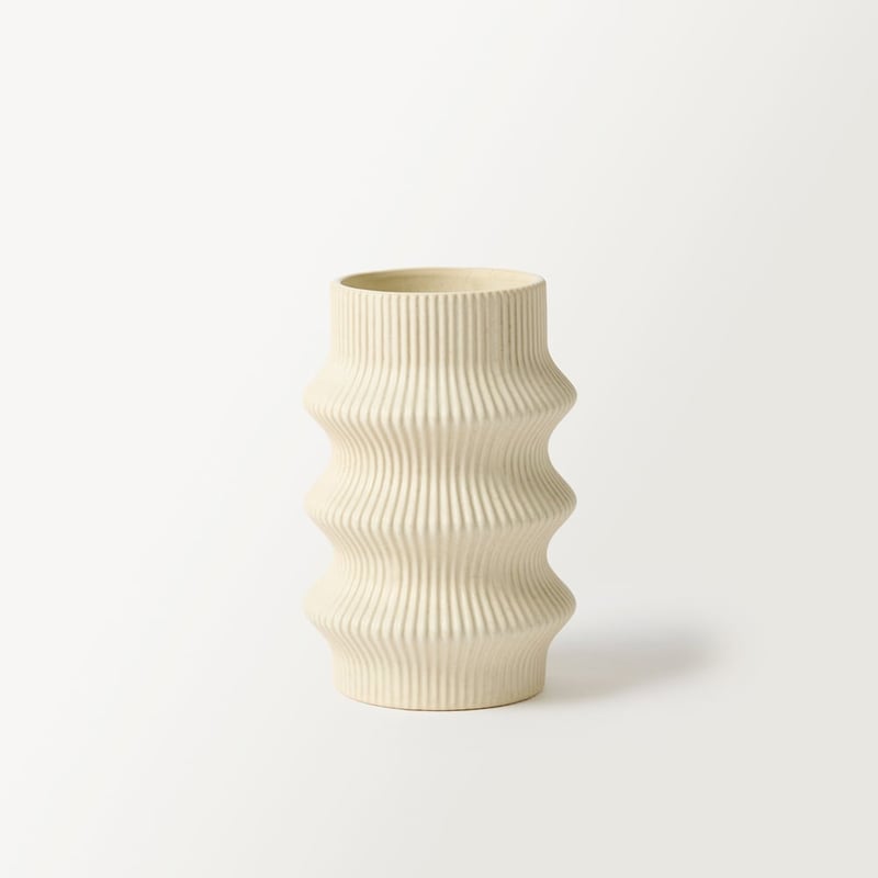Eos Cream Ripple Tall Vase