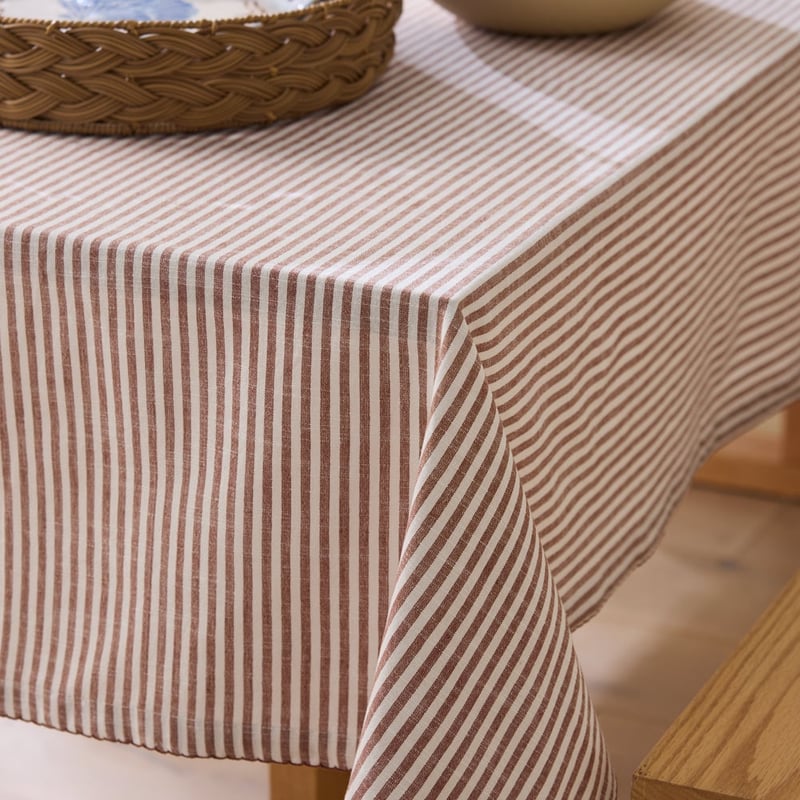 Sahara Cinnamon Stripe Tablecloth