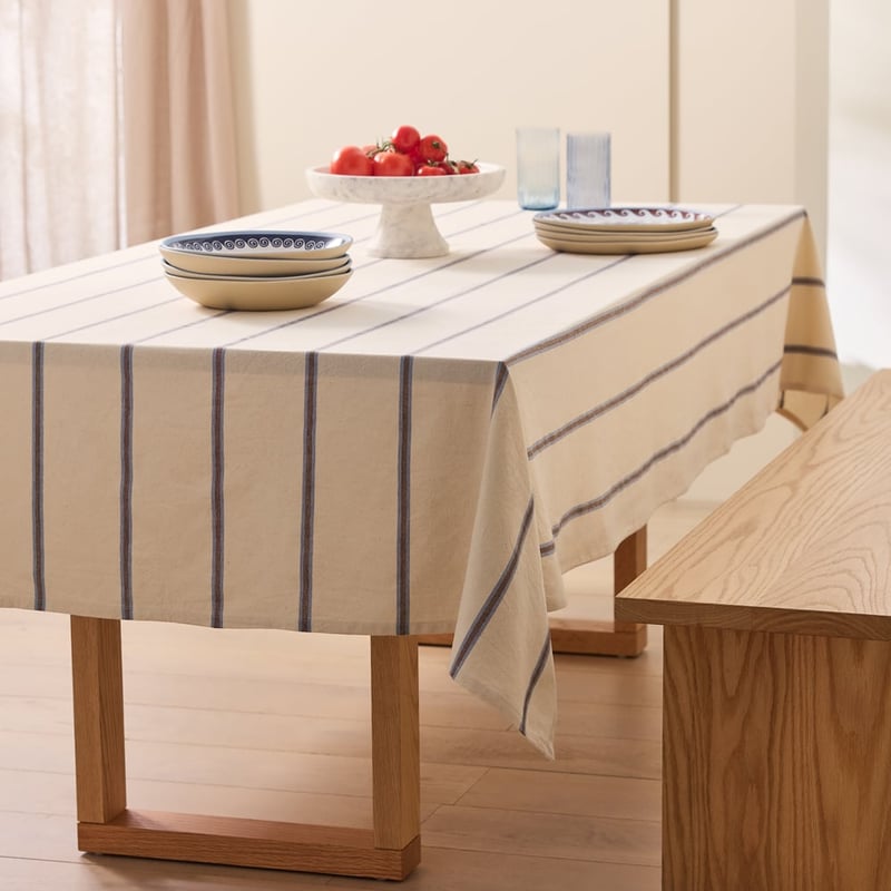 Frankie Blue Stripe Tablecloth