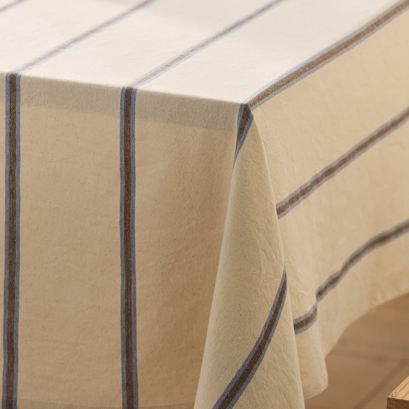 Frankie Blue Stripe Tablecloth