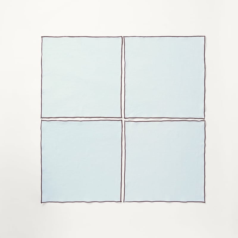 Lulu Mint & Burgundy Napkins Pack of 4