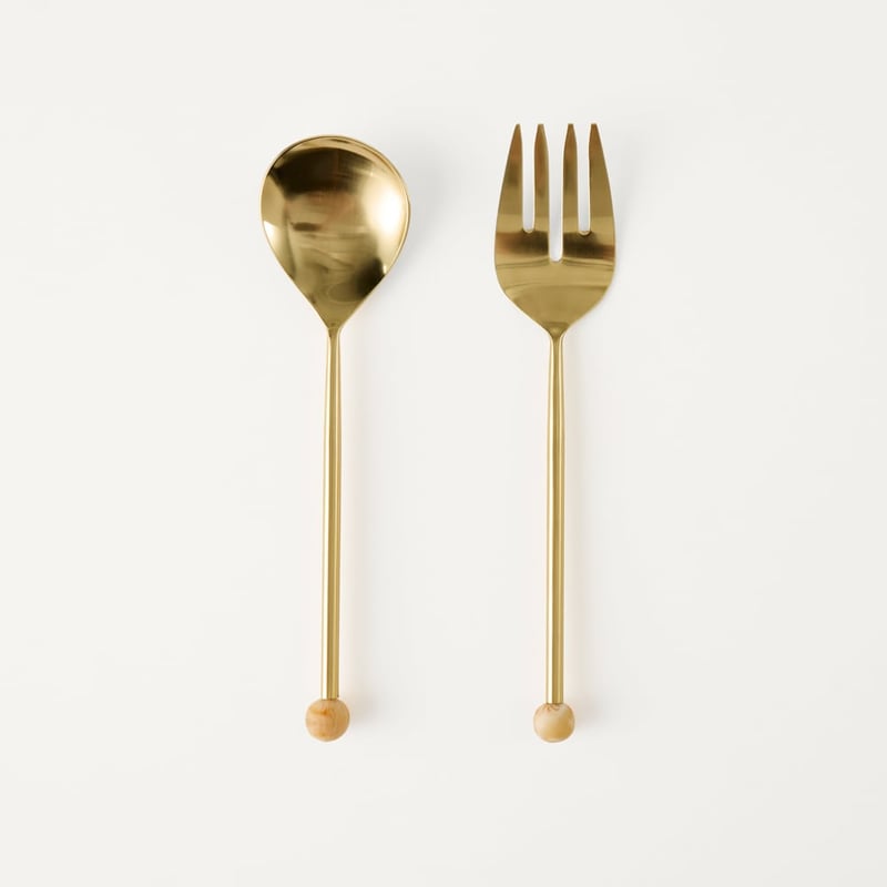 Arto Caramel Salad Servers Set of 2