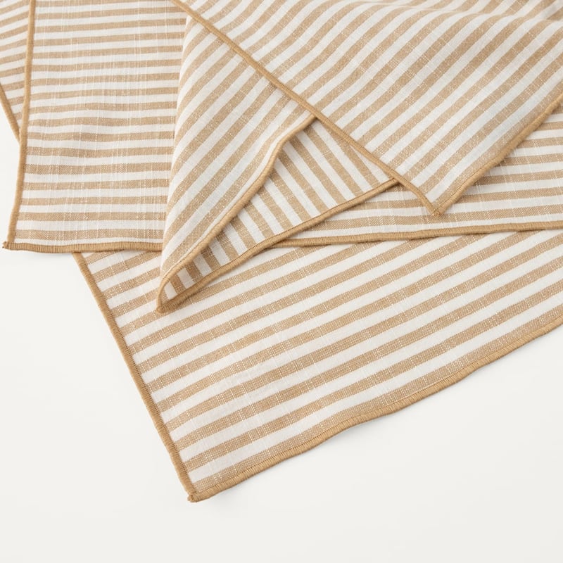 Sahara Caramel Stripe Napkins Pack of 4
