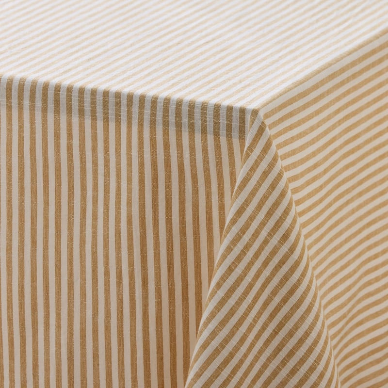 Sahara Caramel Stripe Tablecloth