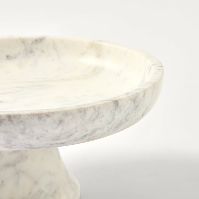 Margot White Marble Pedestal Bowl