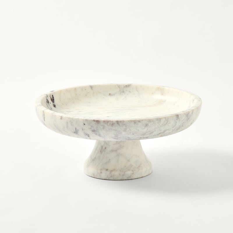 Margot White Marble Pedestal Bowl