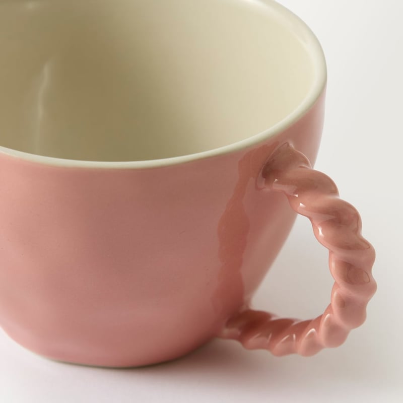 Rope Pink Handle Mug Set of 2
