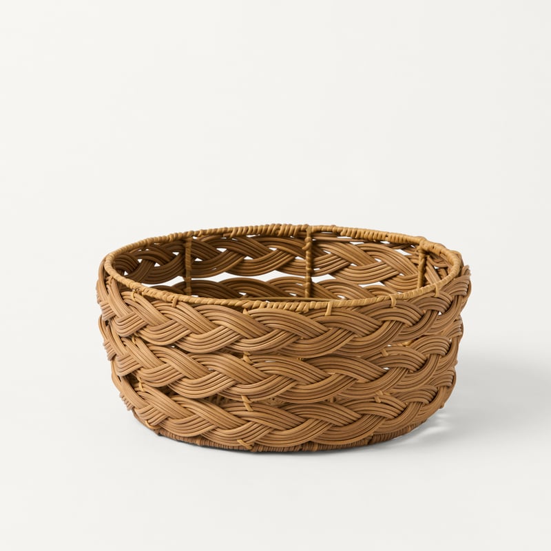 Plait Natural Woven Round Bowl