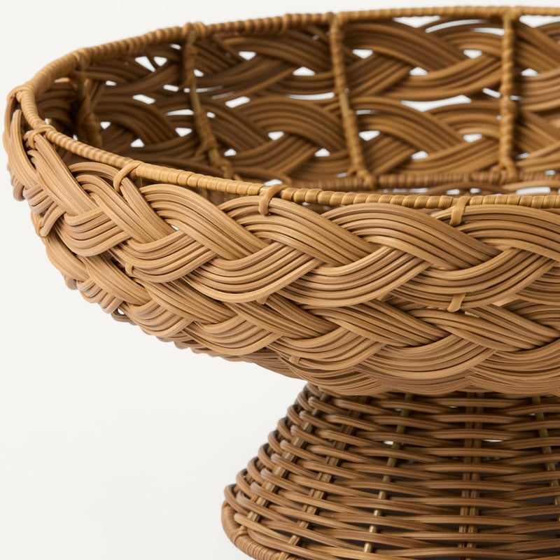 Plait Natural Woven Pedestal Bowl