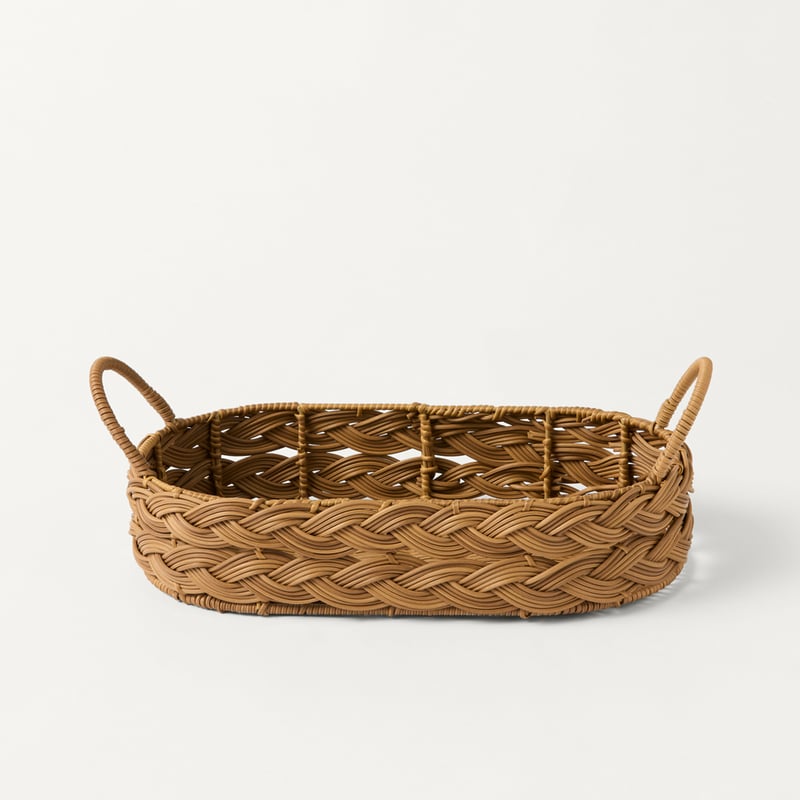 Plait Natural Woven Oblong Bread Basket