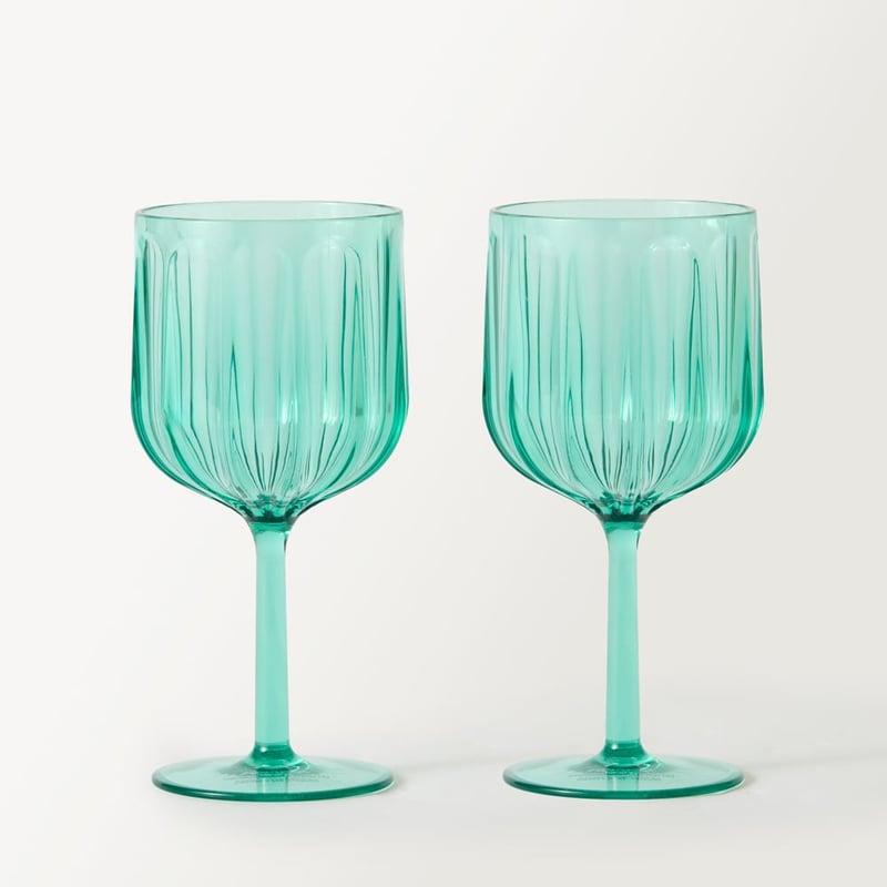 Airlie Green Fluted Wine Glass Pack of 2