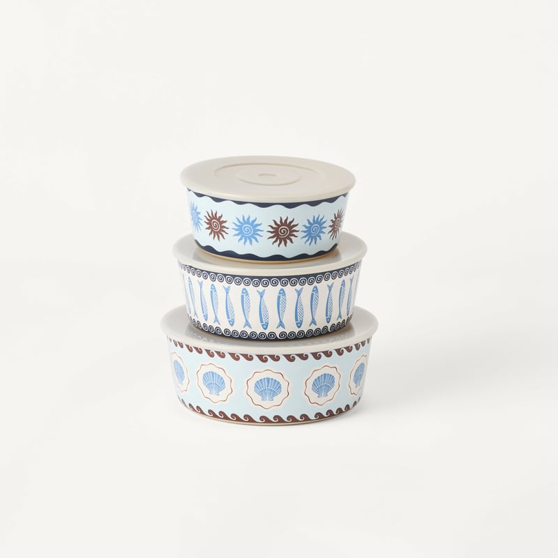 Aegean Blue Melamine Containers Set of 3