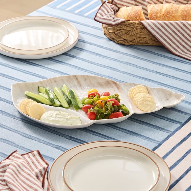 Aegean White Shell Melamine Chip and Dip