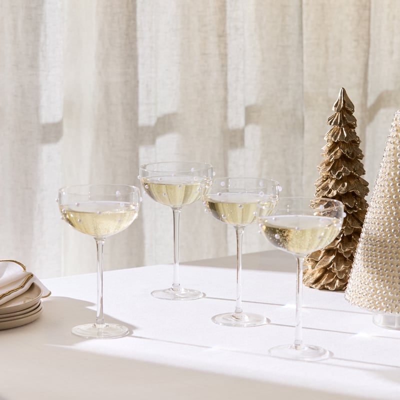 Pearl White Coupe Glass Pack of 2