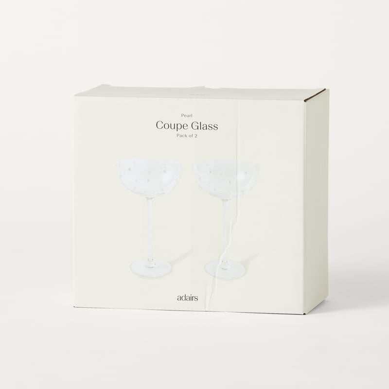 Pearl White Coupe Glass Pack of 2
