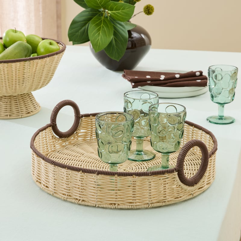 Piper Cream & Chocolate Round Tray