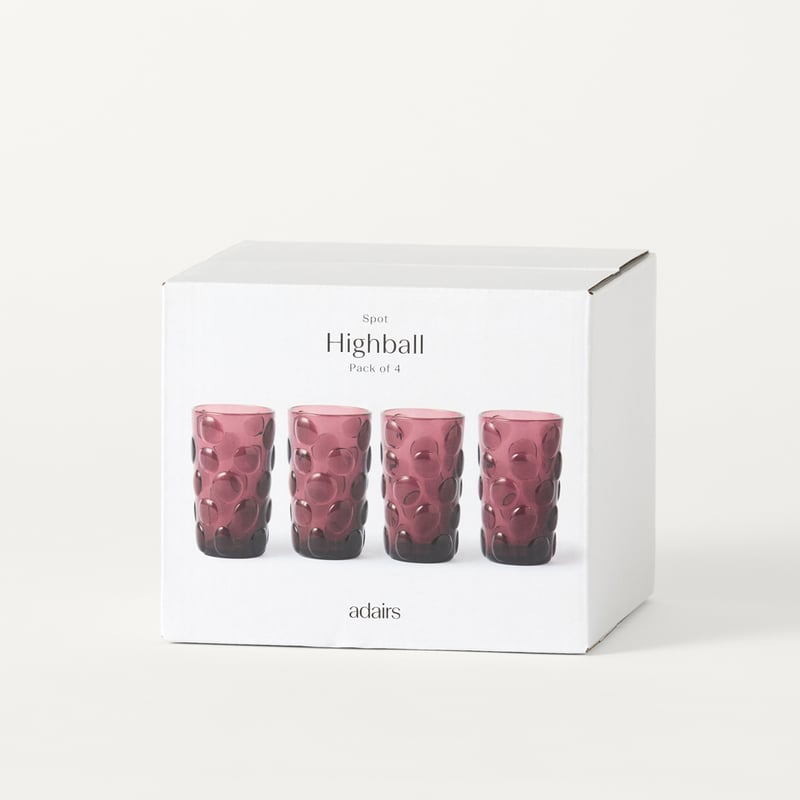 Spot Burgundy Highball Glasses Pack of 4