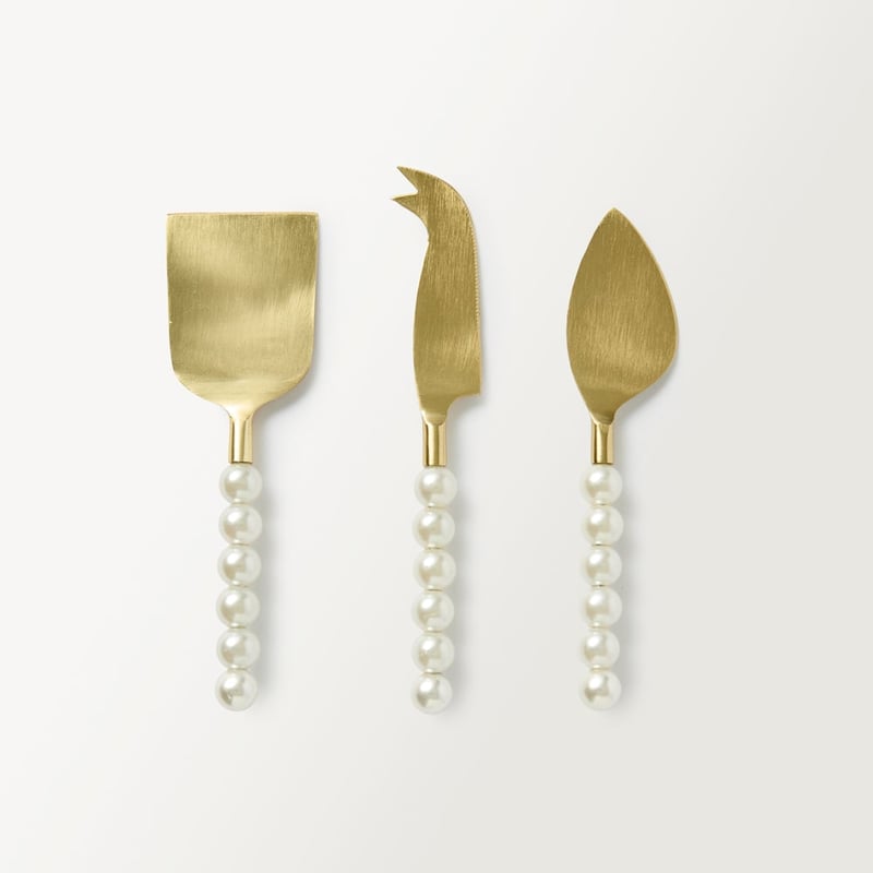 Pearl Gold Cheese Knives Set of 3