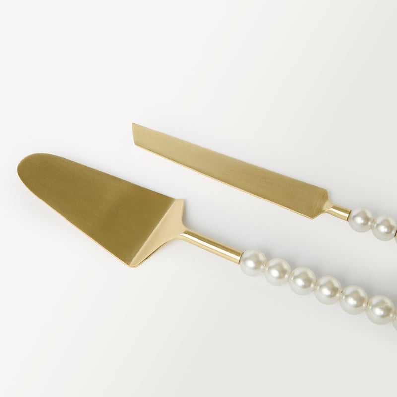 Pearl Gold Cake Servers Set of 2