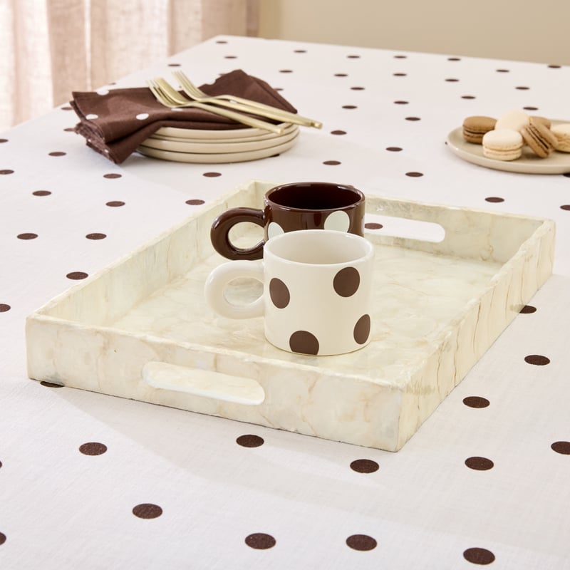 Capiz Ivory Rectangle Tray