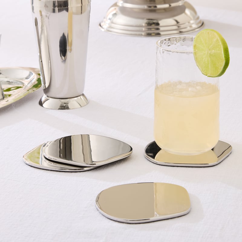 Chrome Silver Coasters Pack of 4
