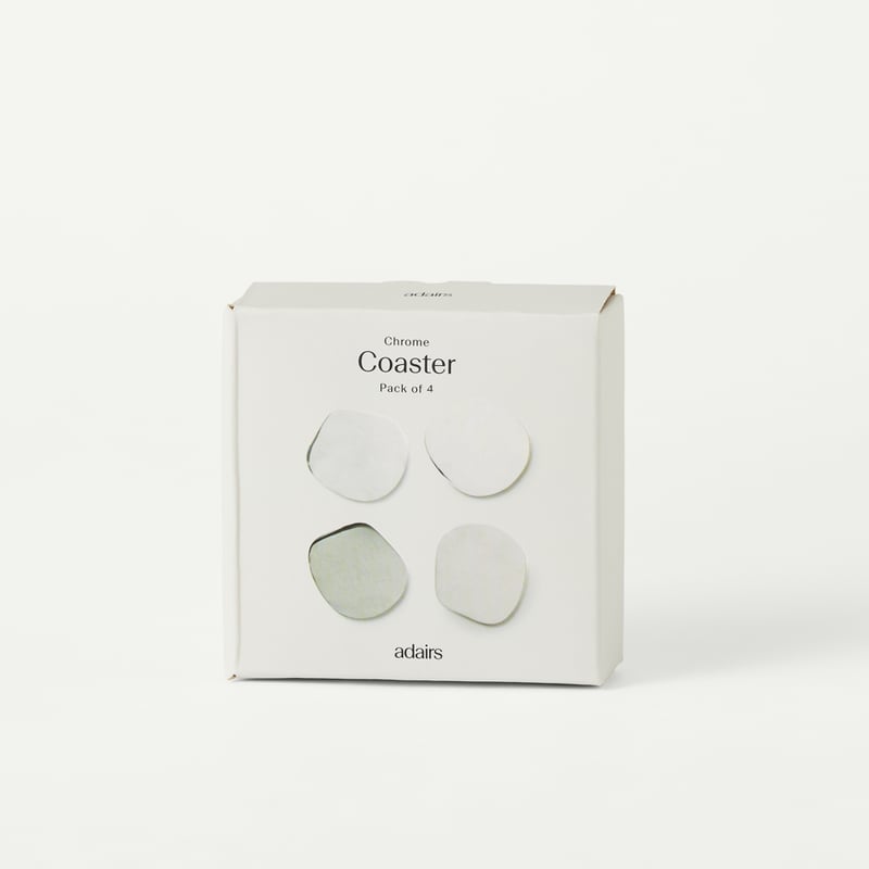 Chrome Silver Coasters Pack of 4
