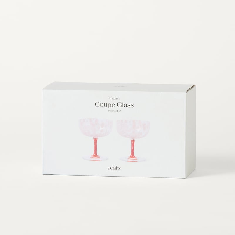 Artglass Pink Coupe Glasses Pack of 2