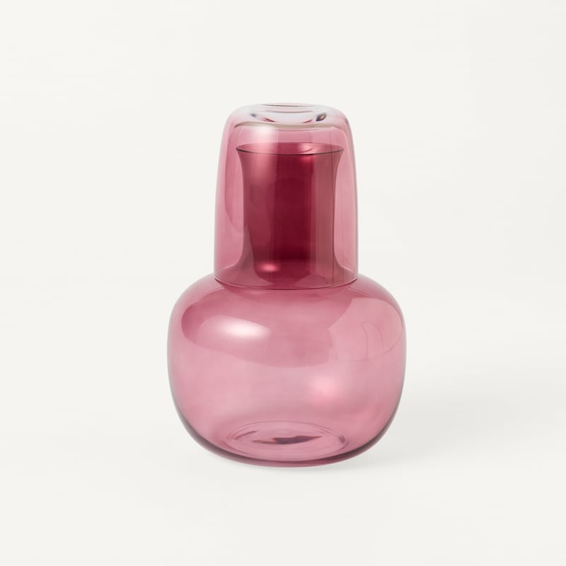 Addie Burgundy Glass Carafe and Glass Set