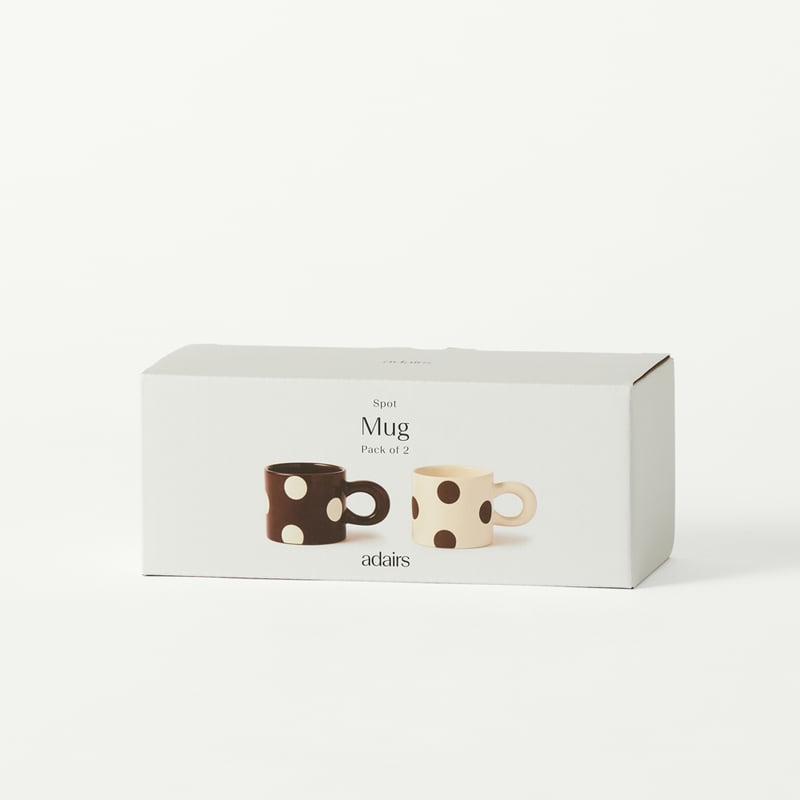 Spot Brown & White Mug Pack of 2