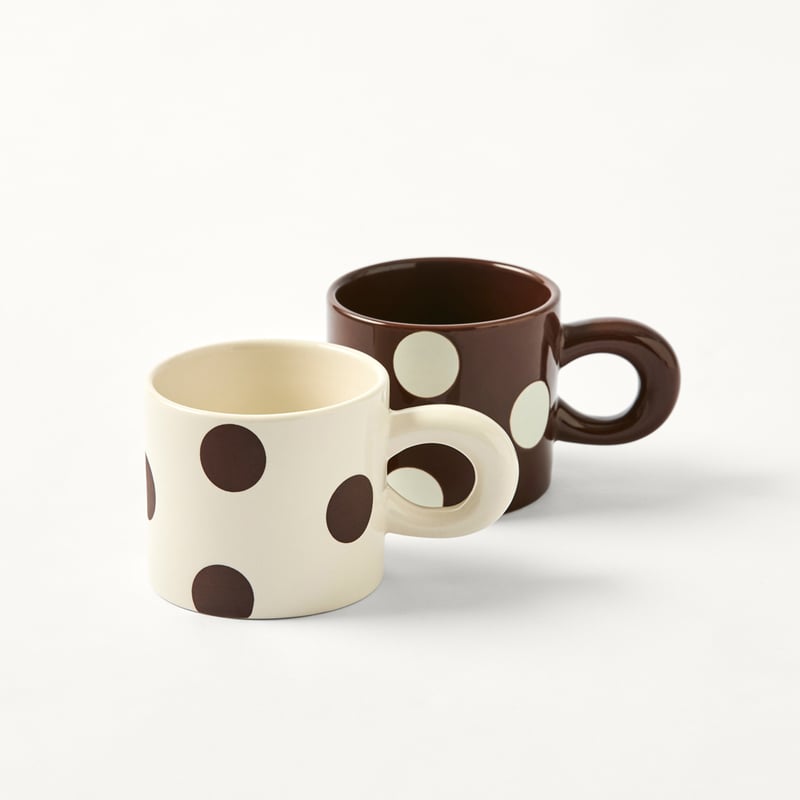 Spot Brown & White Mug Pack of 2