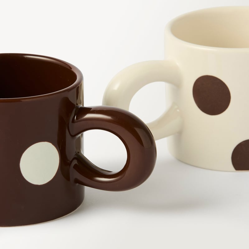 Spot Brown & White Mug Pack of 2