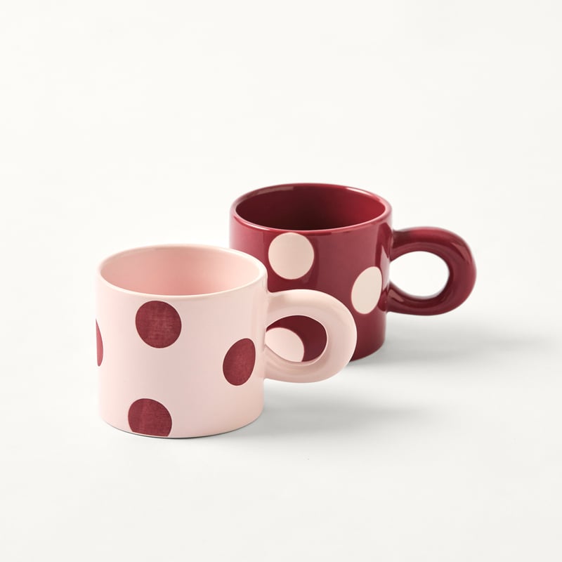 Spot Pink & Burgundy Mug Pack of 2