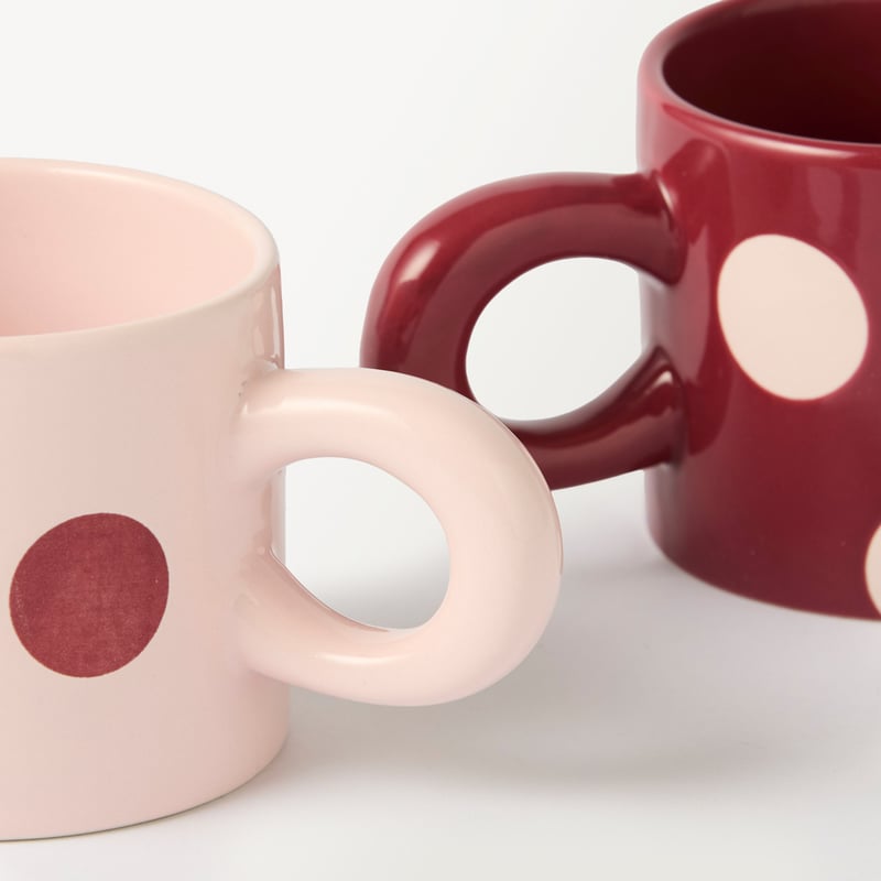 Spot Pink & Burgundy Mug Pack of 2