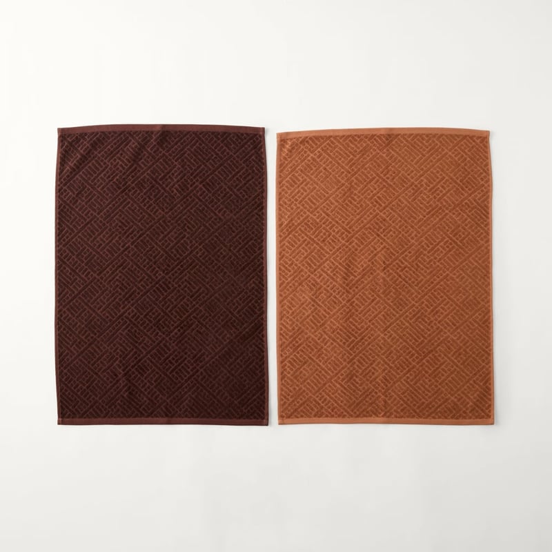 Aya Umber & Raisin Cotton Bamboo Tea Towel Pack of 2 