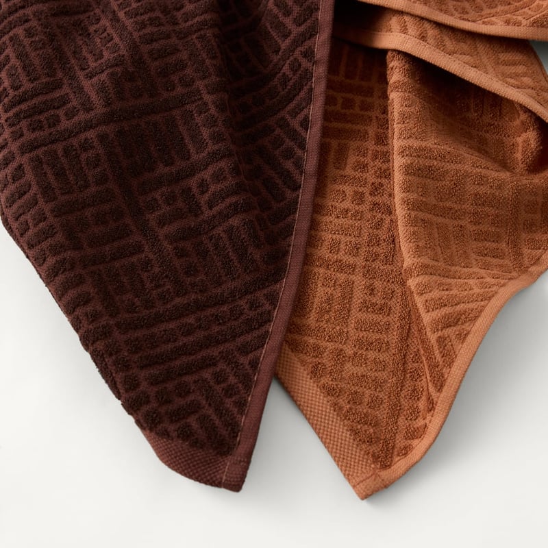 Aya Umber & Raisin Cotton Bamboo Tea Towel Pack of 2 