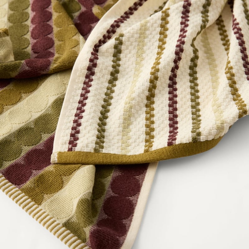 Mimi Olive & Chocolate Cotton Bamboo Tea Towel Pack of 2