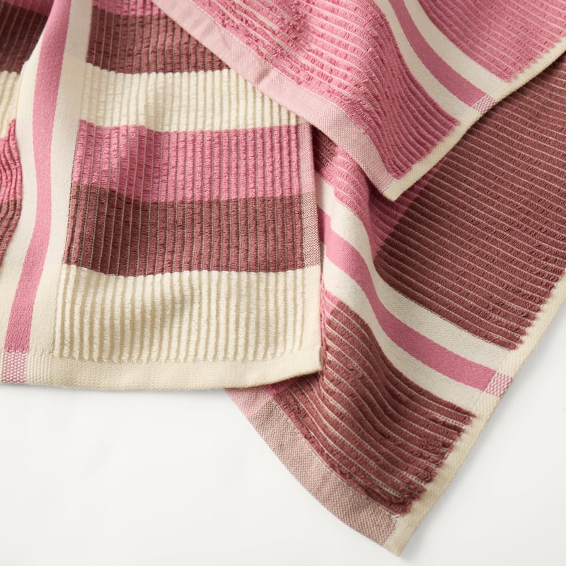 Australian Cotton Raspberry Stripe Tea Towel Pack of 3