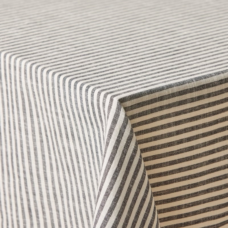 Seville Noir Stripe Table Linen Tablecloth