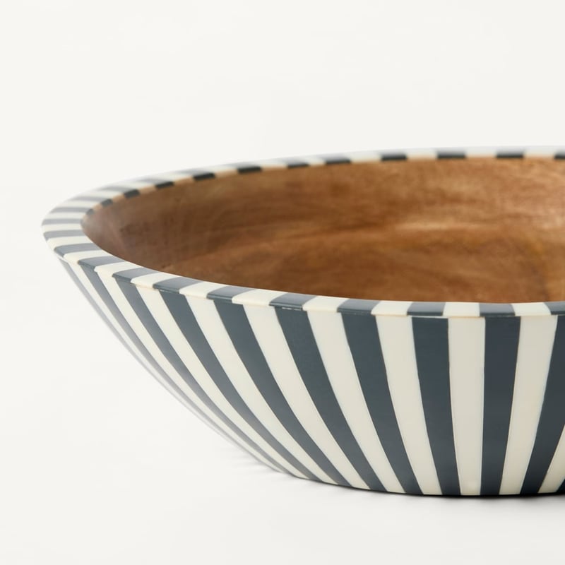 Attica Black & Ivory Resin Wide Bowl