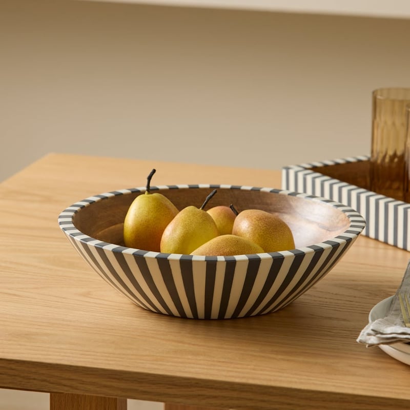 Attica Black & Ivory Resin Wide Bowl