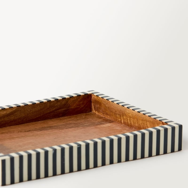 Attica Black & Ivory Resin Tray