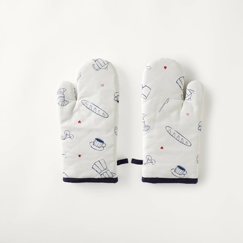Petit Dejeuner Blue Oven Mitts Pack of 2