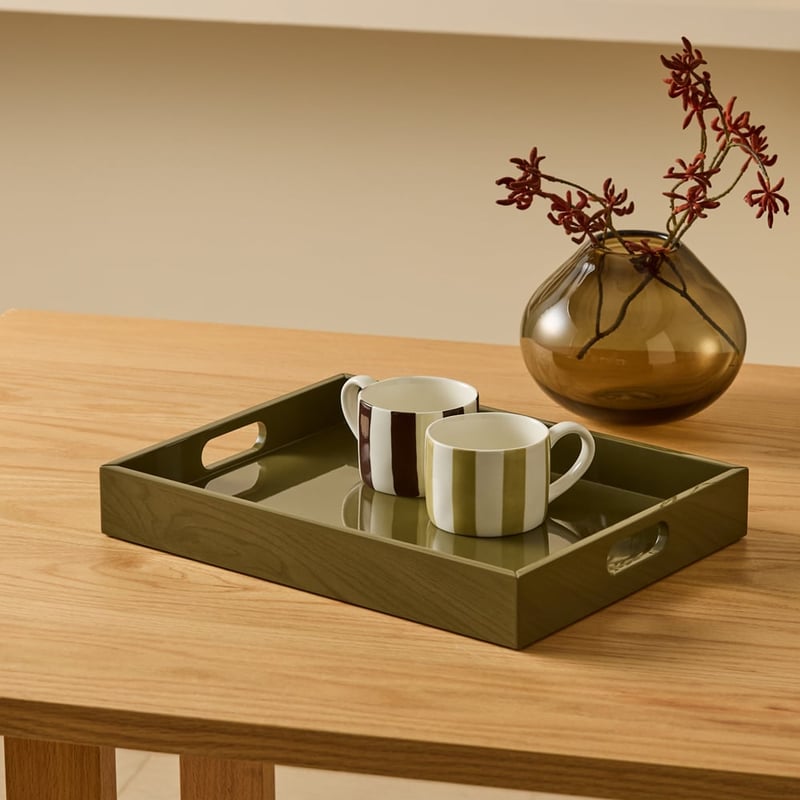 Chloe Dark Olive Rectangular Serving Tray