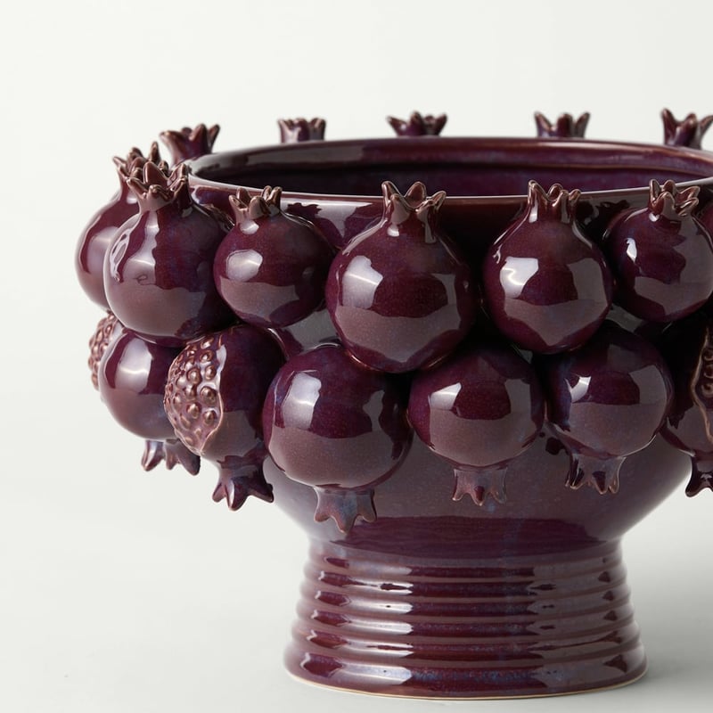 Granada Burgundy Pedestal Bowl