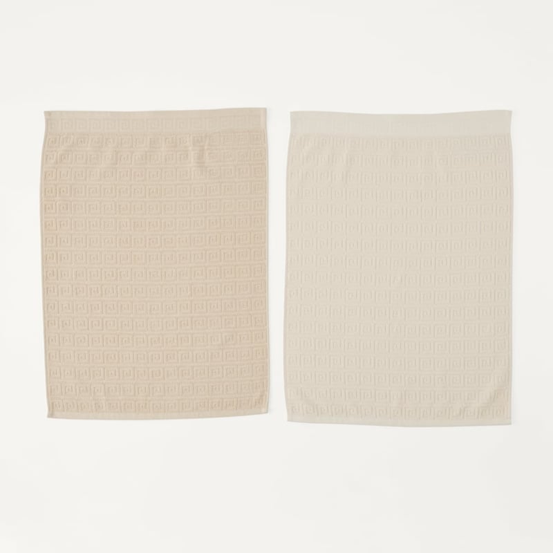 Grecian Cream Key Tea Towel Pack of 2