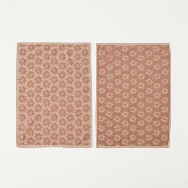 Sun Pink Tea Towel Pack of 2
