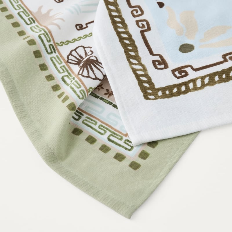 Artefact Blue & Green Tea Towel Pack of 2	